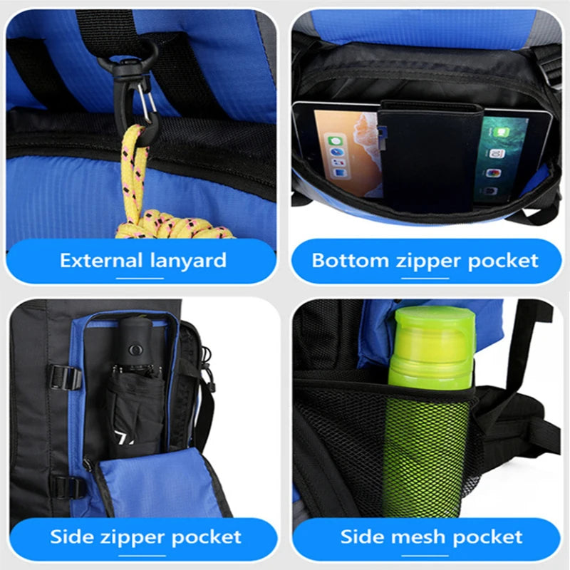 90L Hiking Backpack Waterproof Large Capacity Trekking
