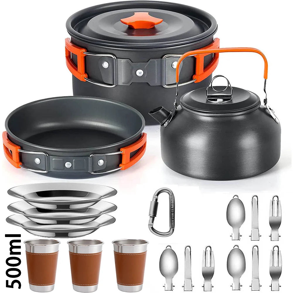 Camping Cookware Set for 2–3 People Lightweight Cooking