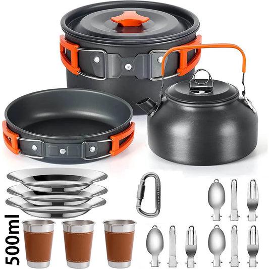 Camping Cookware Set for 2–3 People Lightweight Cooking