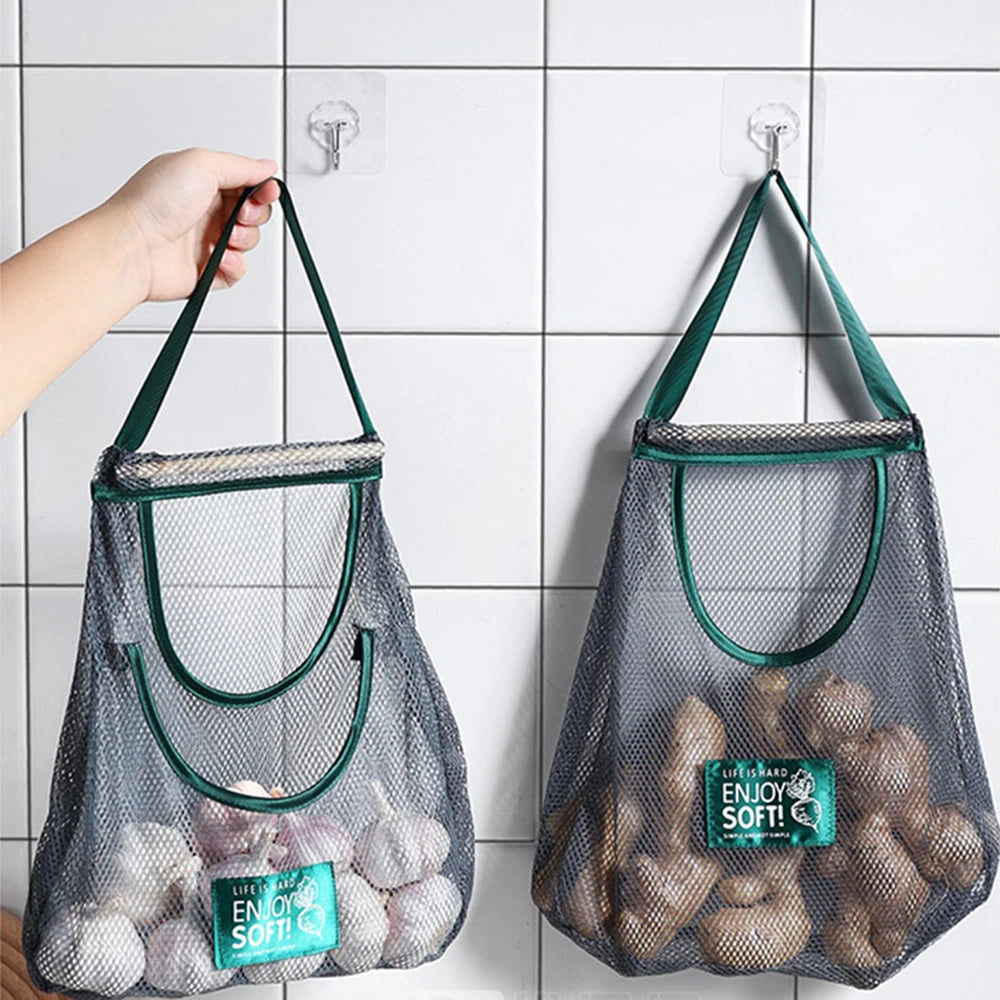 Hanging Mesh Storage Bag Keeps Produce Fresh