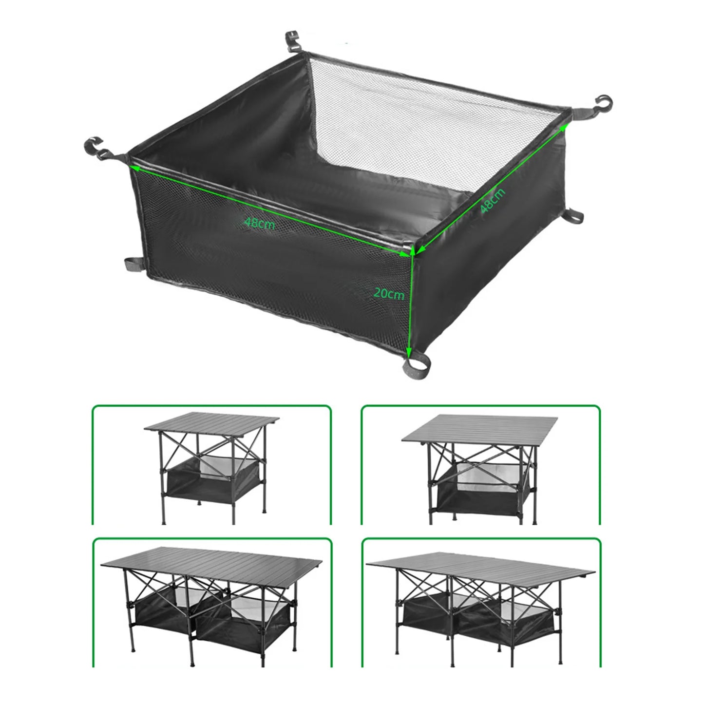 Camping Table Hanging Net Organizer Large Storage