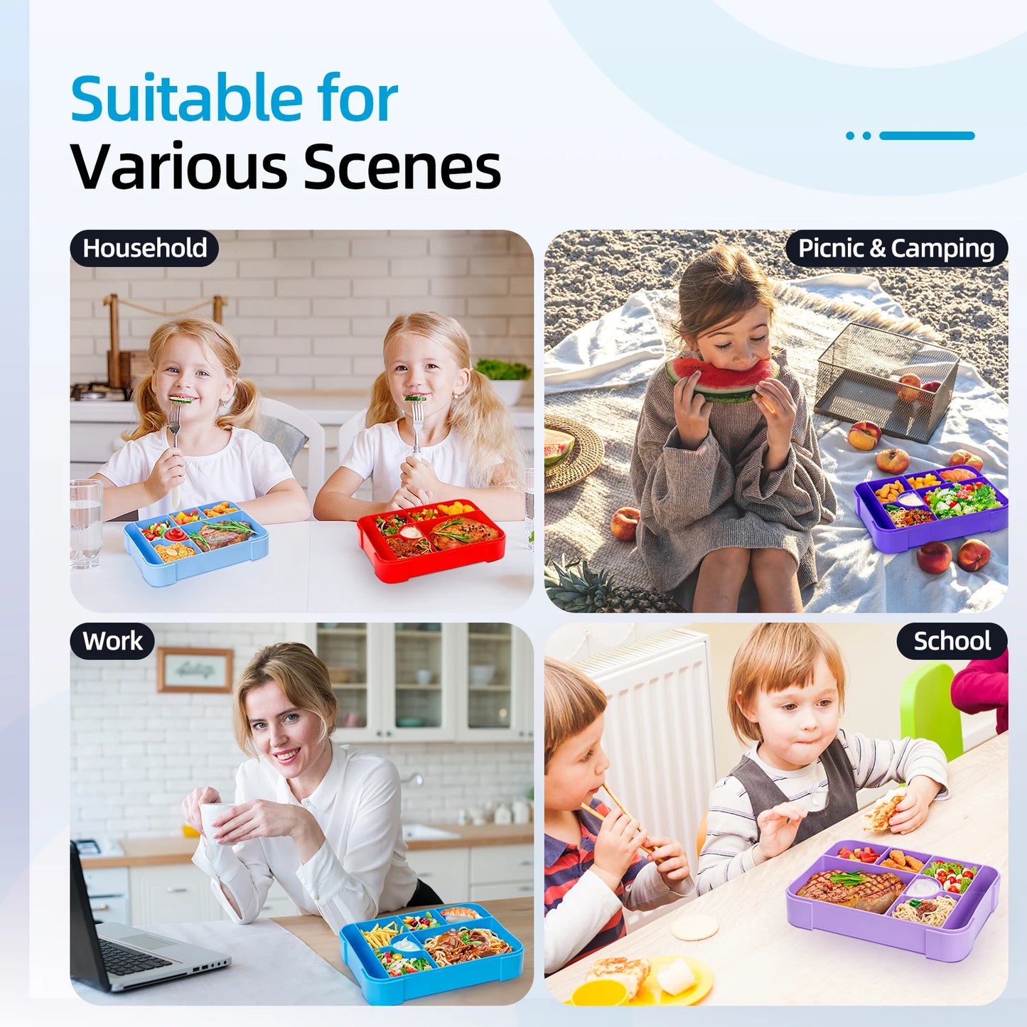 Kids Lunch Box – Leakproof & Microwave Safe Bento Box