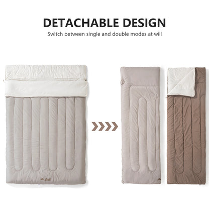2 Person Camping Sleeping Bag – Detachable Warm Design