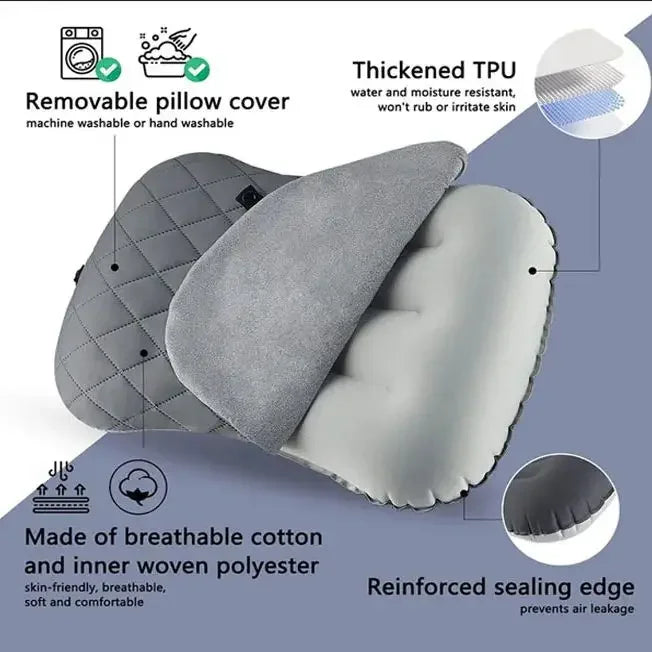 Inflatable Camping Pillow Ultralight Neck Support Comfort
