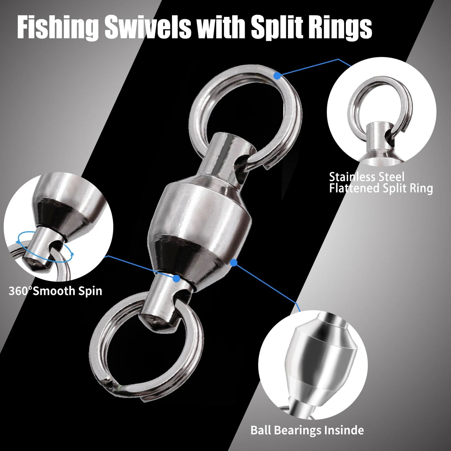 Ball Bearing Fishing Swivels – Smooth Twist-Free Rig