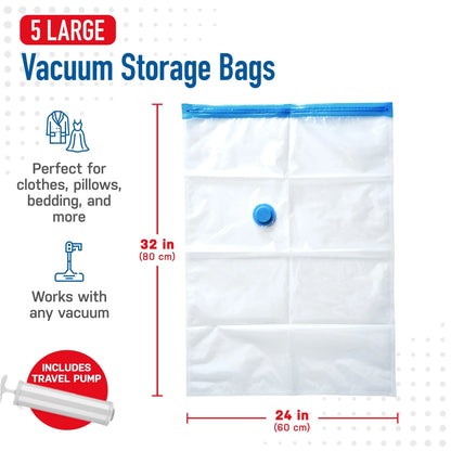 Vacuum Storage Bags Set Save Space Travel Packing