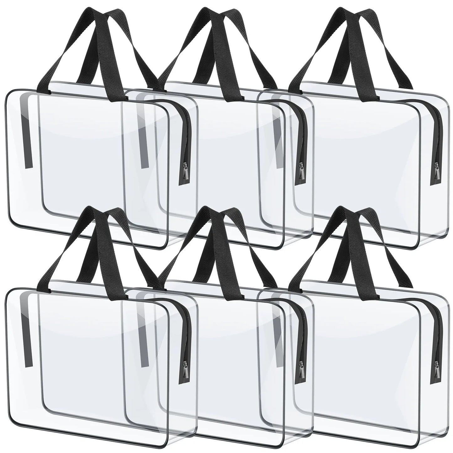 Clear Waterproof Storage Bags with Zipper (4–6pcs)