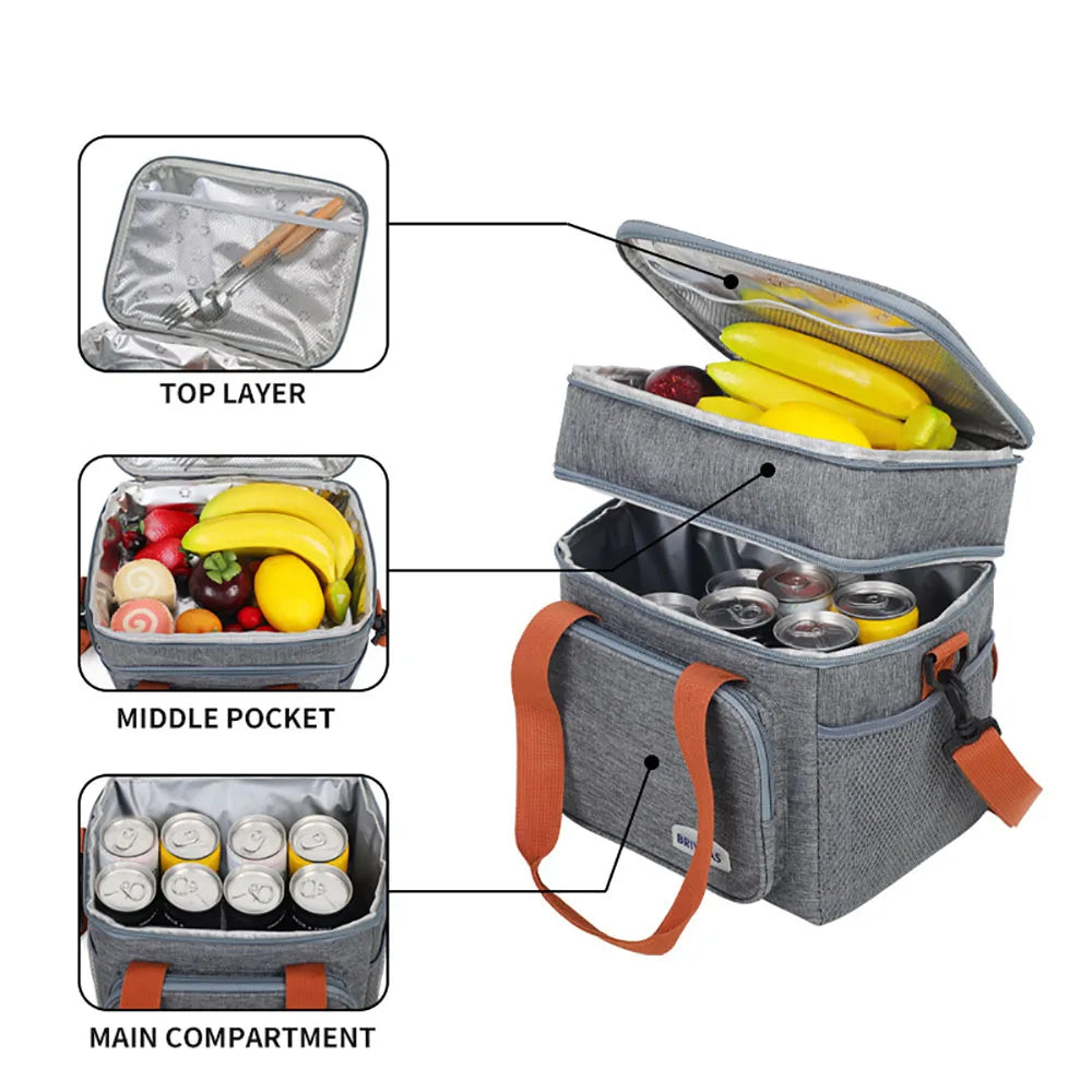 Insulated Collapsible Lunch Box – Leakproof Travel Cooler Bag