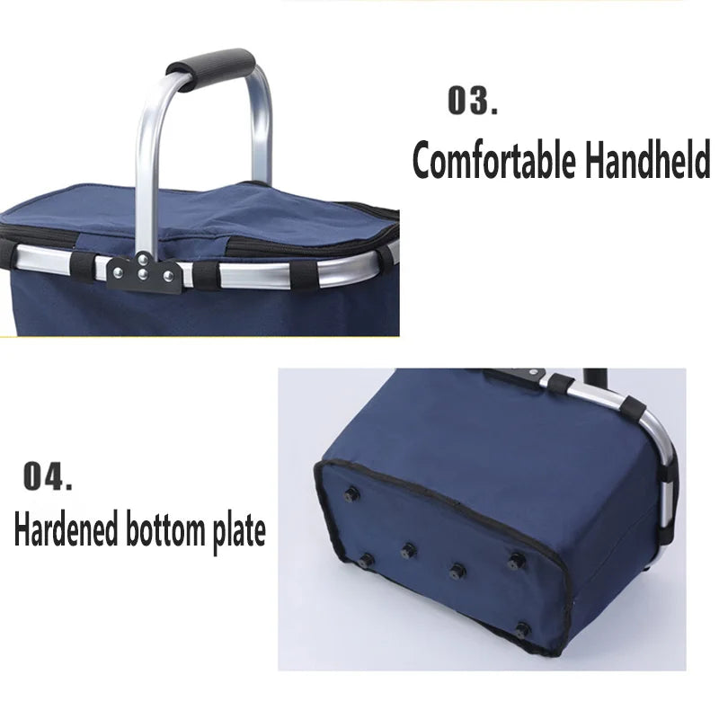 Portable Folding Insulated Picnic Basket – Keep Food Fresh
