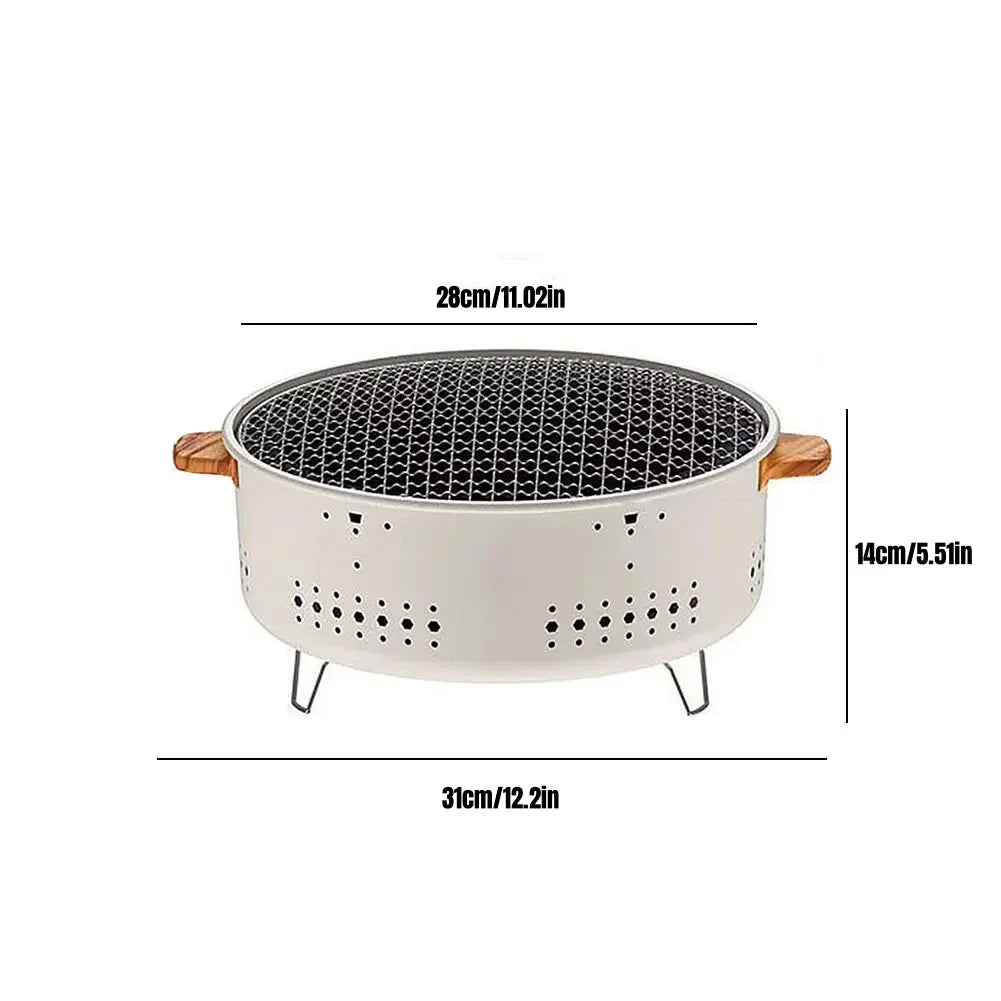 Portable Round Barbecue Stove – Removable Grilling Net