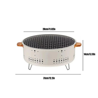 Portable Round Barbecue Stove – Removable Grilling Net