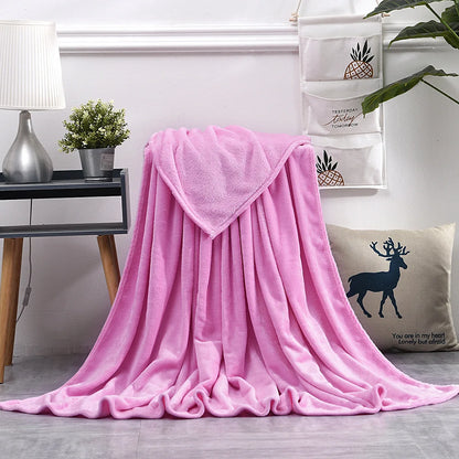 Coral Fleece Blanket – Soft Warm Throw for Travel & Picnic