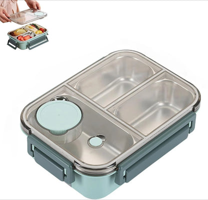 Insulated Stainless Steel Lunch Box Keeps Food Hot