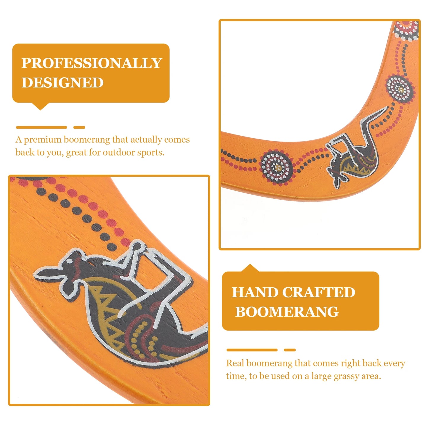 Wooden Boomerang Flying Disc - Fun Outdoor Game for Kids