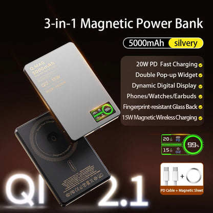 Magnetic Wireless Power Bank Fast Charging 10000mAh