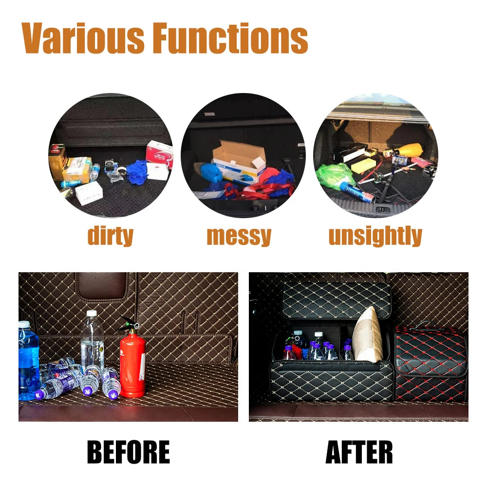 Car Trunk Organizer Box – Foldable Large Capacity Storage