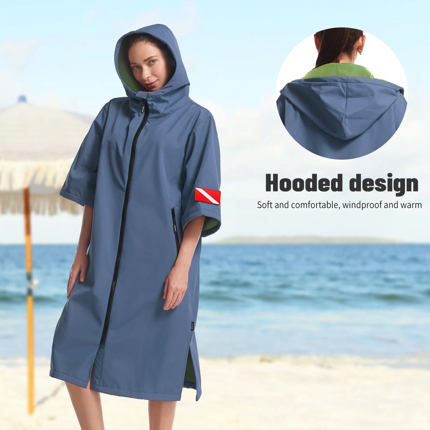 Waterproof Changing Poncho for Swimming & Outdoor Warmth