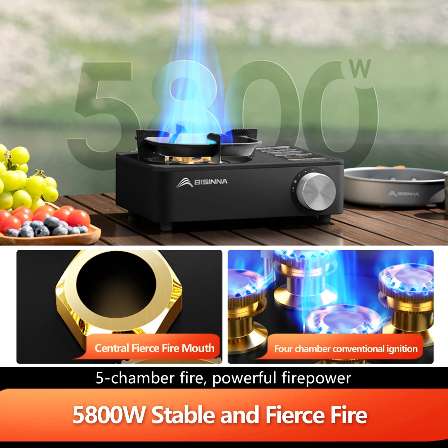 Portable Camping Gas Stove for Fast Outdoor Cooking