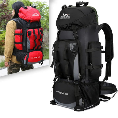 90L Hiking Backpack Waterproof Large Capacity Trekking