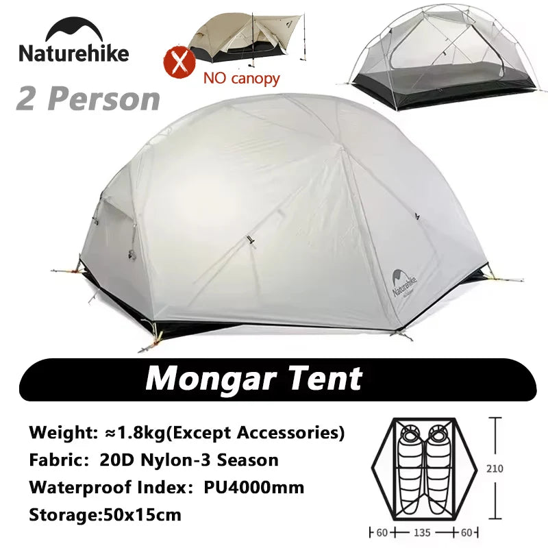 Ultralight Backpacking Tent 2 Person Waterproof Hiking