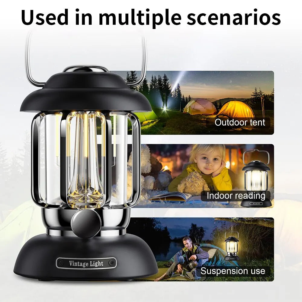 Portable Outdoor Camping Lantern USB Rechargeable Waterproof Light