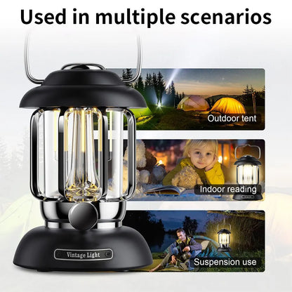 Portable Outdoor Camping Lantern USB Rechargeable Waterproof Light