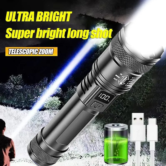 2000LM USB Rechargeable Tactical Flashlight for Camping