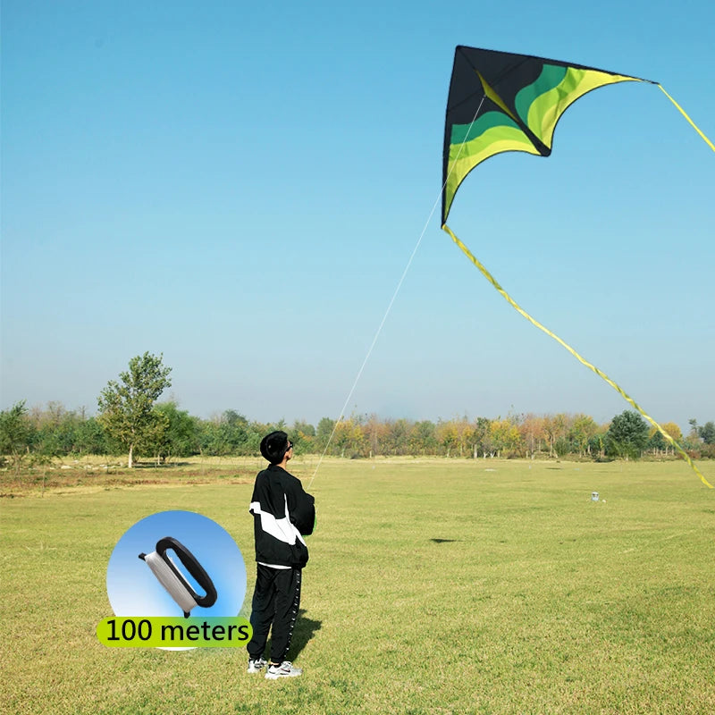 Large Beach Delta Kite with 100m Line – Easy to Fly