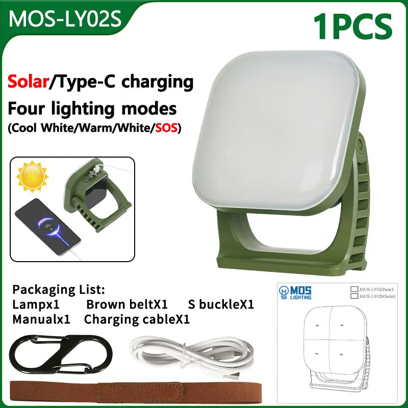 Solar Camping Lantern with Power Bank & Magnetic Mount