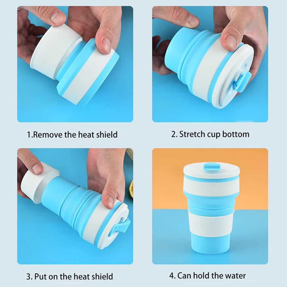 12oz Collapsible Silicone Cups – Portable Travel Mug