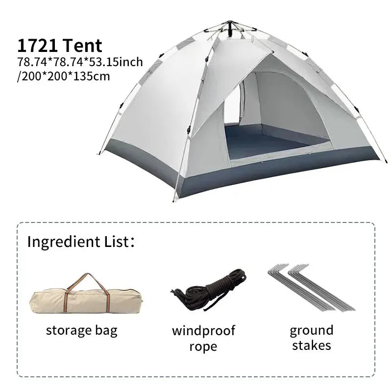 Fully Automatic Folding Tent for 3-4 People – Quick Setup & Rainproof