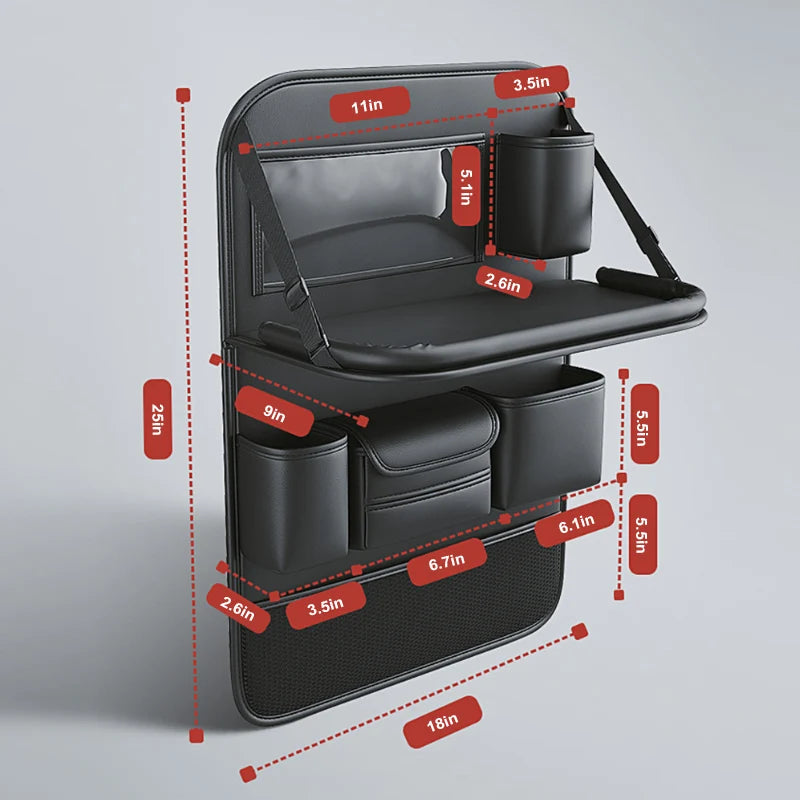 Car Seat Back Organizer with Tray – Waterproof Storage