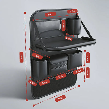 Car Seat Back Organizer with Tray – Waterproof Storage