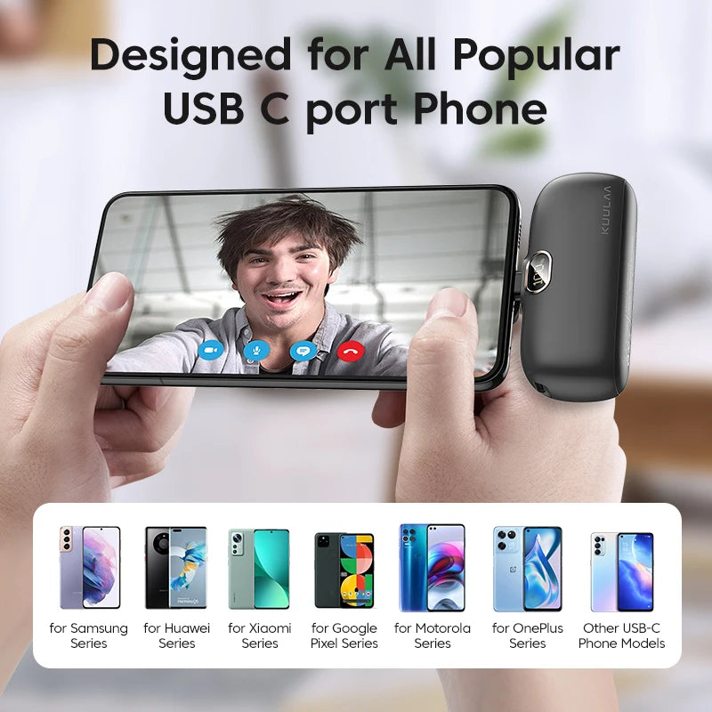 Mini Power Bank 5000mAh Fast Charging Pocket Size