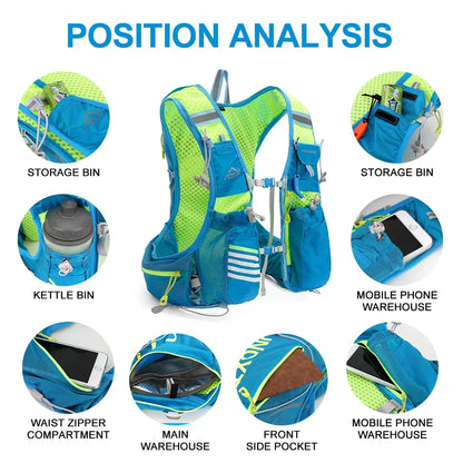 8L Running Hydration Vest Backpack for Marathon & Cycling