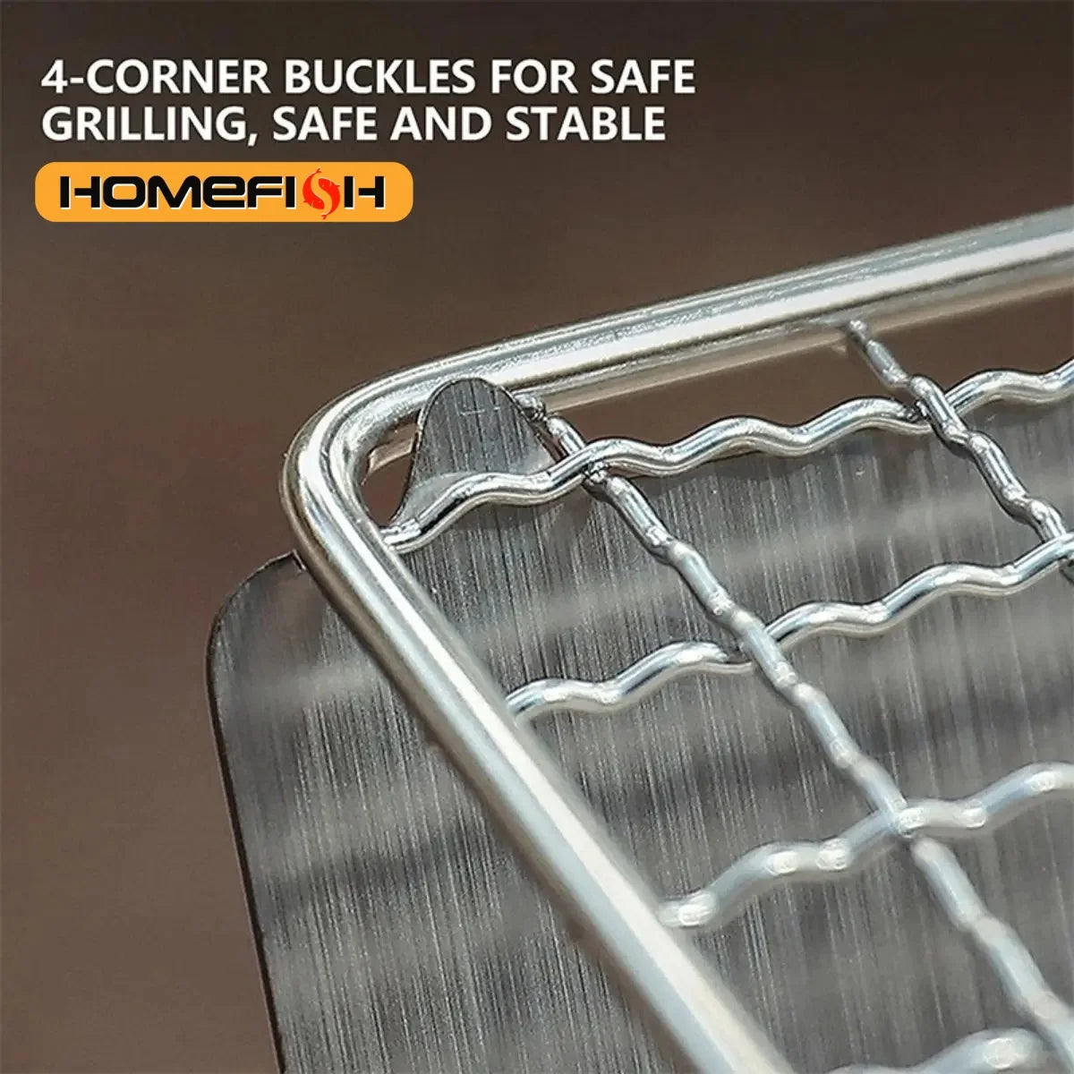 Camping BBQ Grill Rack – Compact & Efficient Heat Control