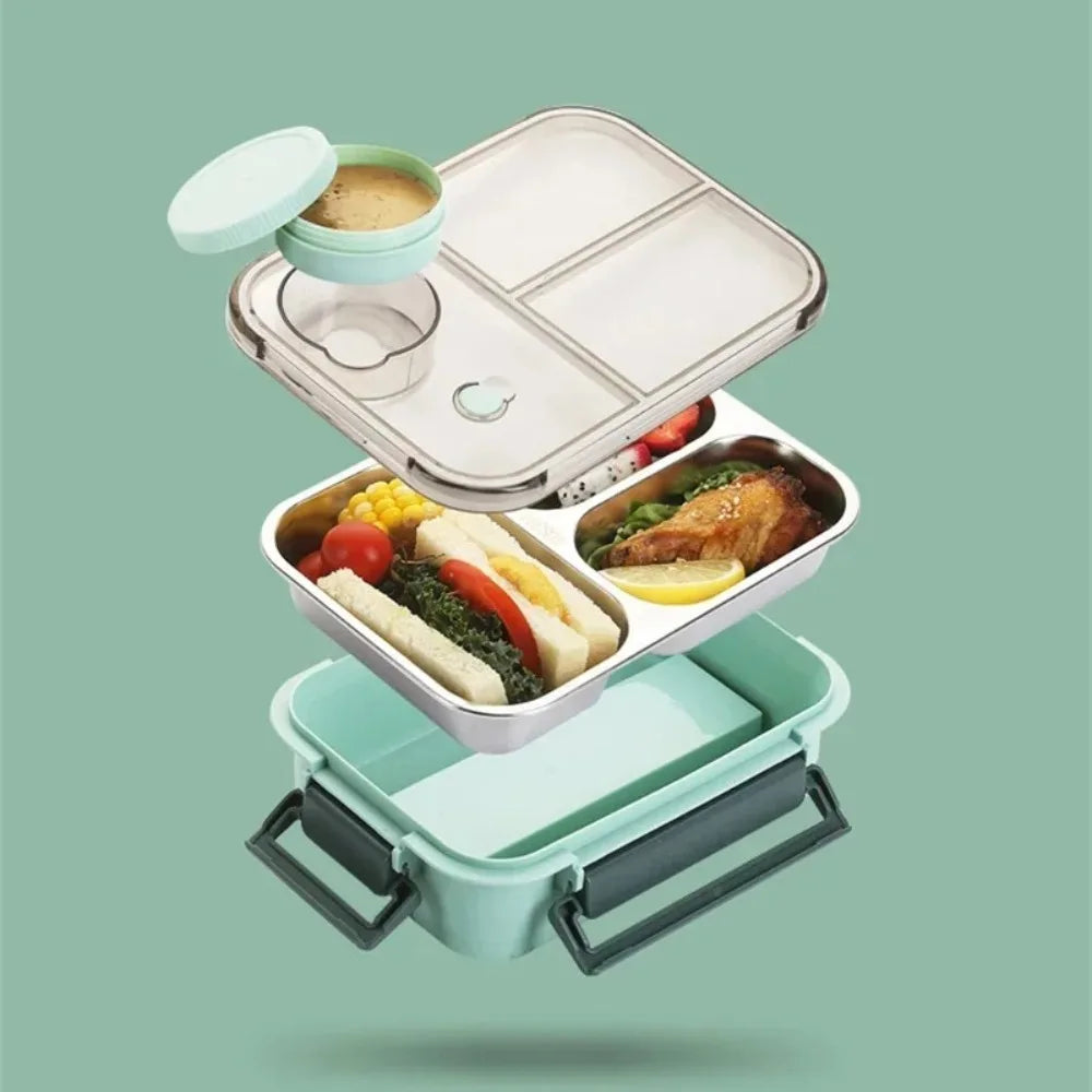 Insulated Stainless Steel Lunch Box Keeps Food Hot