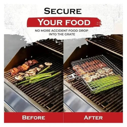 Portable Folding Grill Basket for Fish & Vegetables