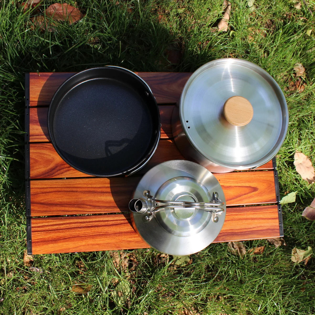 Camping Cookware Set Stainless Steel for Easy Outdoor Cooking