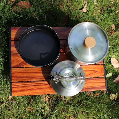 Camping Cookware Set Stainless Steel for Easy Outdoor Cooking