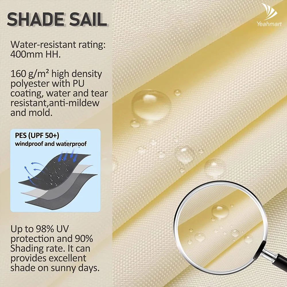 Waterproof Sun Shade Sail Canopy for Outdoor Patio