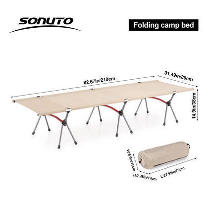 Camping Cot 210x80cm Folding Bed for Comfortable Sleep