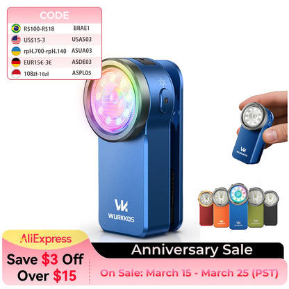 Wurkkos HD03 Mini USB Rechargeable Pocket Flashlight
