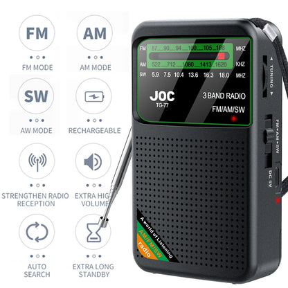 Emergency Radio with Solar & Hand Crank – 10000mAh Power Bank
