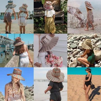 Foldable Straw Sun Hat for Kids & Adults – UV Protection