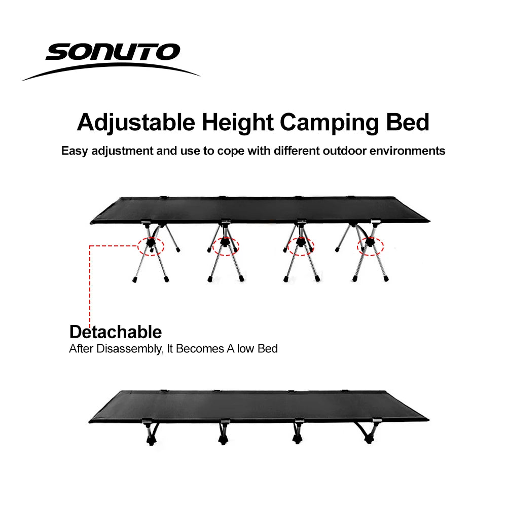 Camping Cot 210x80cm Folding Bed for Comfortable Sleep