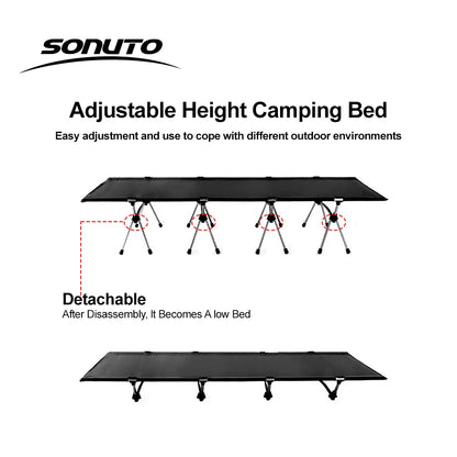Camping Cot 210x80cm Folding Bed for Comfortable Sleep
