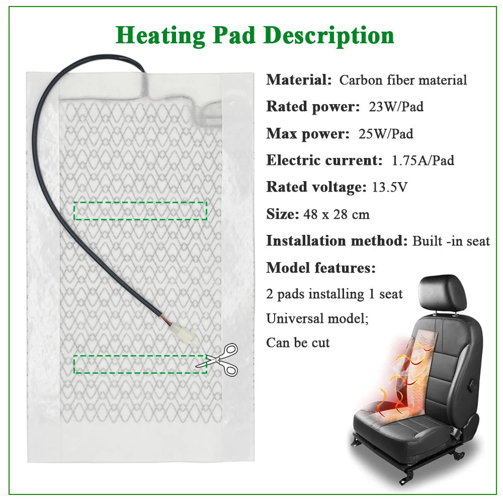 Heated Seat Cushion 12V 3-Level Winter Comfort
