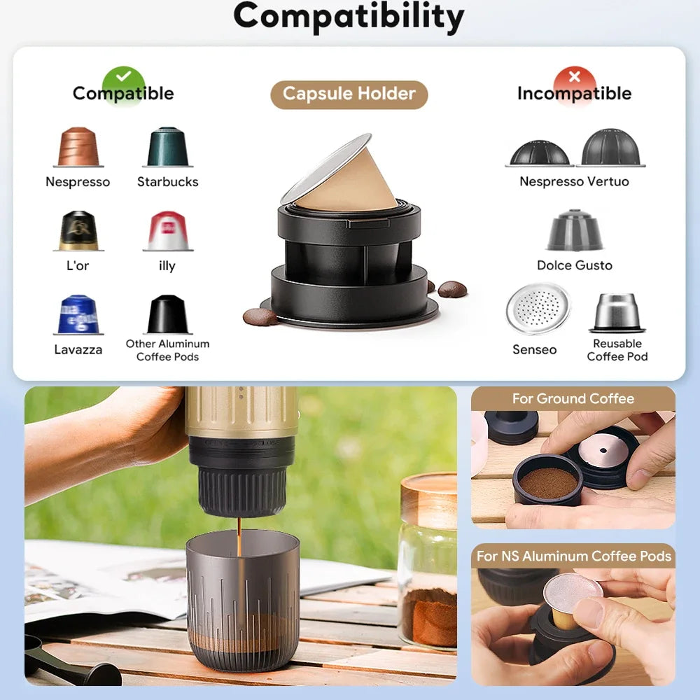 Portable Electric Espresso Maker for Travel & Camping
