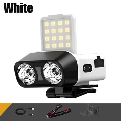 USB Rechargeable COB LED Headlamp for Camping & Fishing